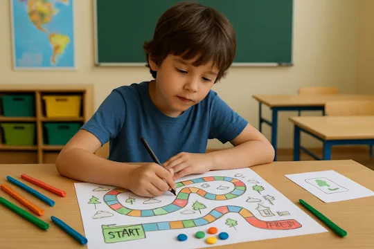 Kids at Entrepreneurship & Board Game Design Creative Quest